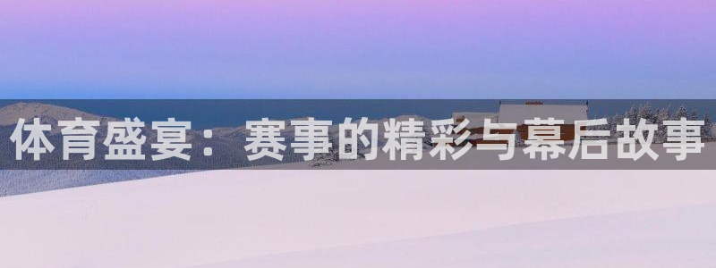 东升国际pg官网入口怎么进：体育盛宴：赛事的精彩与幕后故事